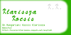 klarissza kocsis business card